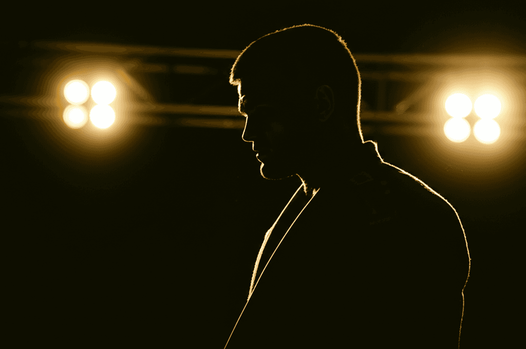 BJJ competitor warming up backstage at a tournament